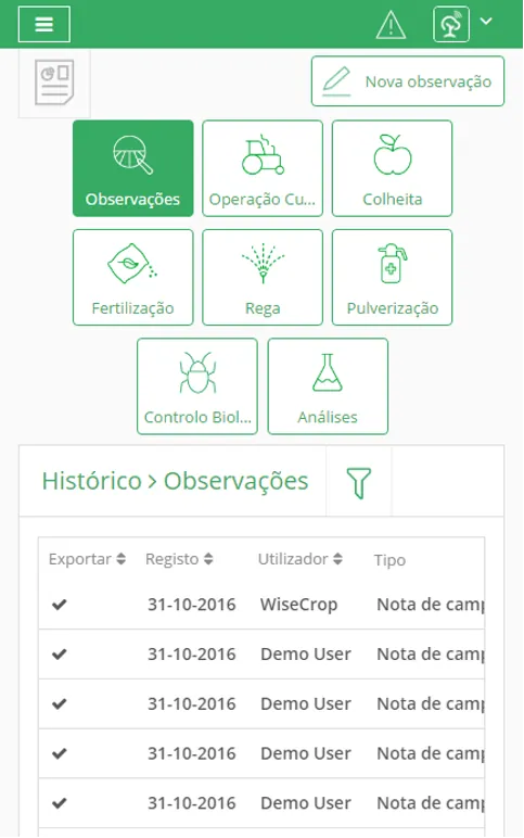 Caderno de campo digital wisecrop DGADR | Digitalização Agrícola | AgroB